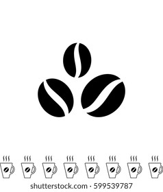 Black Coffee Beans Icon Isolated on White Background