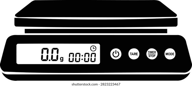 Black coffee brewing digital scale with timer and tare function, silhouette black coffee scale digital kitchen scale