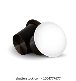 Black Coffee Capsules for Espresso Machine. Vector 