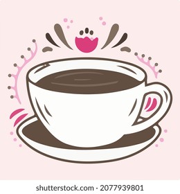 black coffee cup drink vector