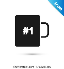 Black Coffee cup flat icon isolated on white background. Tea cup. Hot drink coffee.  Vector Illustration