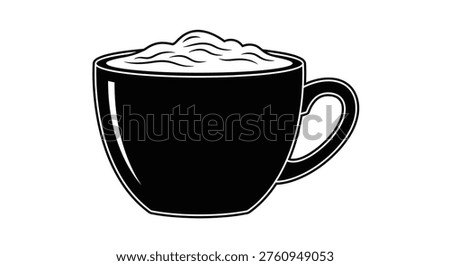 A black coffee cup with froth