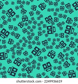 Black Coffee cup to go icon isolated seamless pattern on green background.  Vector