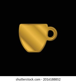 Black Coffee Cup gold plated metalic icon or logo vector