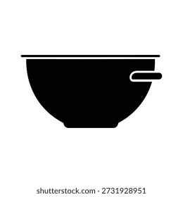 Black coffee cup handle isolated vector illustration flat design minimalist icon