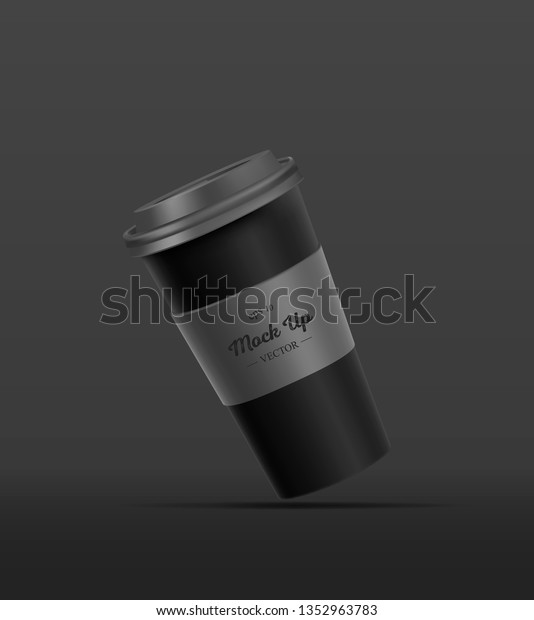 Download Black Coffee Cup Holder Mockup On Stock Vector Royalty Free 1352963783