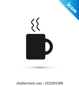 Black Coffee cup icon isolated on white background. Tea cup. Hot drink coffee.  Vector Illustration