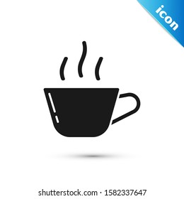 Black Coffee cup icon isolated on white background. Tea cup. Hot drink coffee.  Vector Illustration