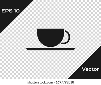 Black Coffee cup icon isolated on transparent background. Tea cup. Hot drink coffee. Vector Illustration