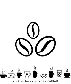 Black Coffee Cup Icon Isolated on White Background