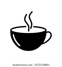  black coffee cup icon vector