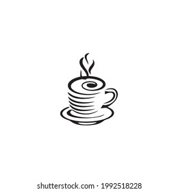Black coffee cup illustration for logo design