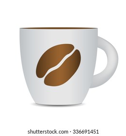 Black Coffee Cup Isolated on White Background. Photo-Realistic Vector. EPS10