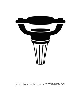 Ilustração vetorial de tampa de copo de café preto, design plano, ícone isolado