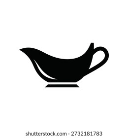 Vetor de ilustração de café preto ícone de cozinha minimalista de design plano