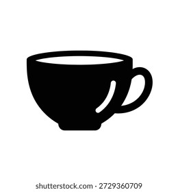 Black coffee cup steaming hot minimalist flat design vector illustration
