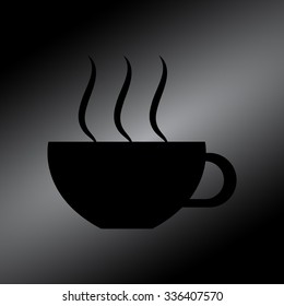 Black Coffee cup and Tea cup icon set.Illustration eps10 