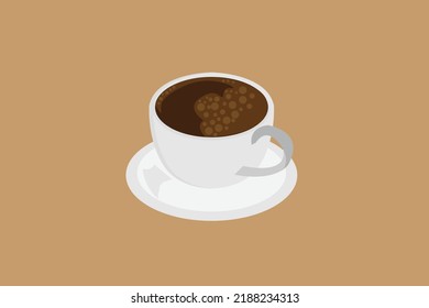 black coffee cup vector isometric 