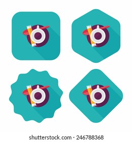 black coffee flat icon with long shadow,eps10