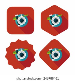black coffee flat icon with long shadow,eps10