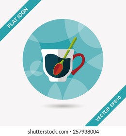 black coffee flat icon with long shadow,eps10