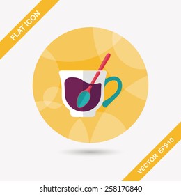 black coffee flat icon with long shadow,eps10