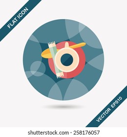black coffee flat icon with long shadow,eps10