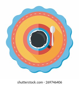 black coffee flat icon with long shadow,eps10