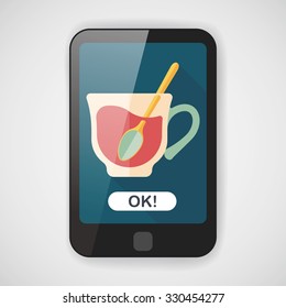 black coffee flat icon with long shadow,eps10
