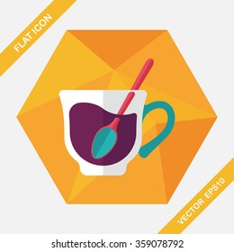 black coffee flat icon with long shadow,eps10