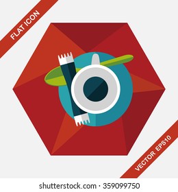 black coffee flat icon with long shadow,eps10