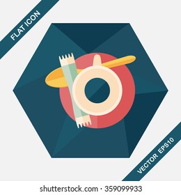 black coffee flat icon with long shadow,eps10