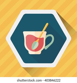 black coffee flat icon with long shadow,eps10
