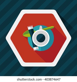 black coffee flat icon with long shadow,eps10