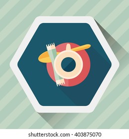 black coffee flat icon with long shadow,eps10