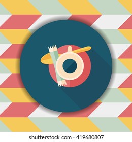 black coffee flat icon with long shadow,eps10