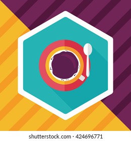 black coffee flat icon with long shadow,eps10