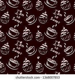 Black coffee hand drawn background