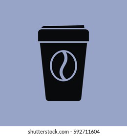 black coffee icon isolated sign symbol and flat style for app, web and digital design. Vector illustration.