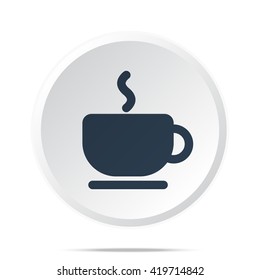 Black Coffee icon on white web button