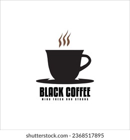 Black Coffee Logo Vector illustration.Design elements for logo, poster, t-shirt, banner, and card.
