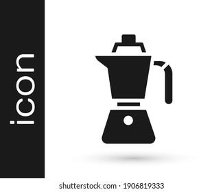 Black Coffee maker moca pot icon isolated on white background.  Vector