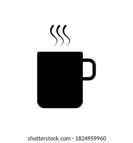 Black coffee mug. Ceramic cup of tea. Opaque mug layout. Vector illustration.