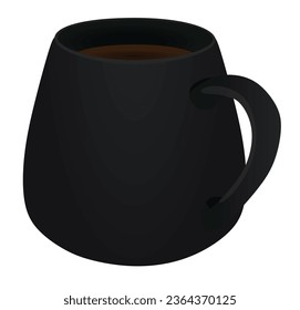 Schwarzer Kaffeebeutel auf weißem Hintergrund, Vektorgrafik