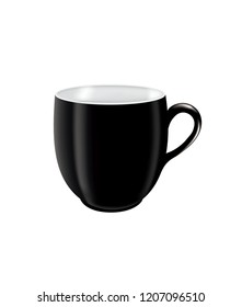Black coffee mug. vector illustration