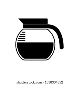 Black Coffee pot icon isolated on white background. Vector Illustration