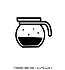 vector del logotipo de la cafetera negra