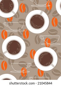 black coffee - seamless pattern in retro style