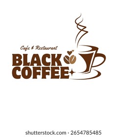 schwarzer Kaffee Coffee Shop Logo