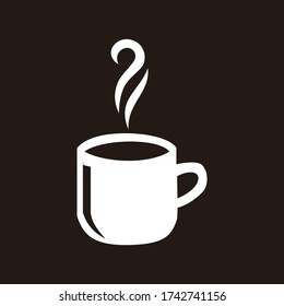 black coffee with smoke silhouette vector design. good for cafe logo mug of hot coffee